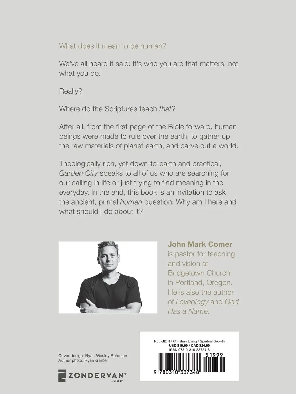 Rückseite: 9780310337348 | Garden City | Work, Rest, and the Art of Being Human. | Comer | Buch