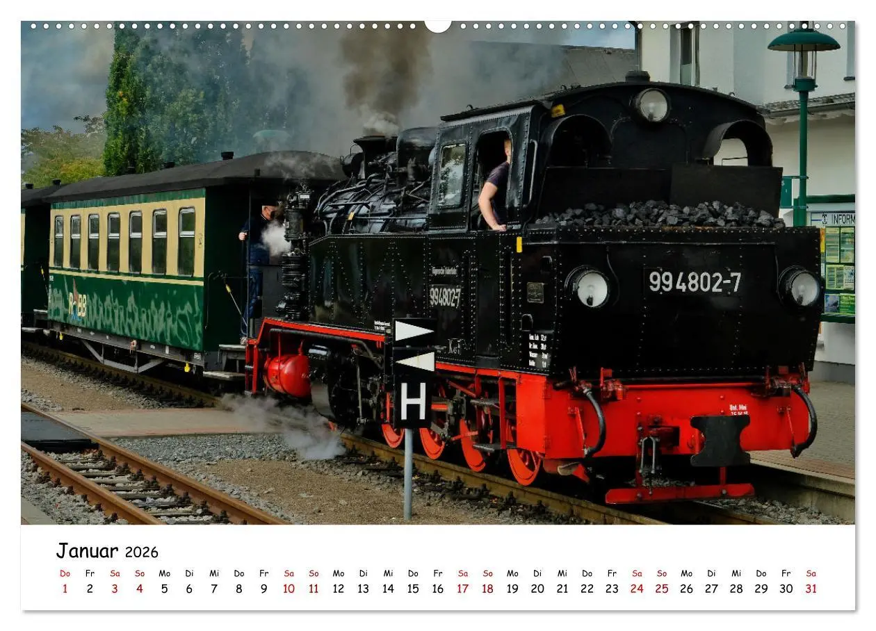 Bild: 9783457417348 | Rügens "rasender Roland" (hochwertiger Premium Wandkalender 2026...