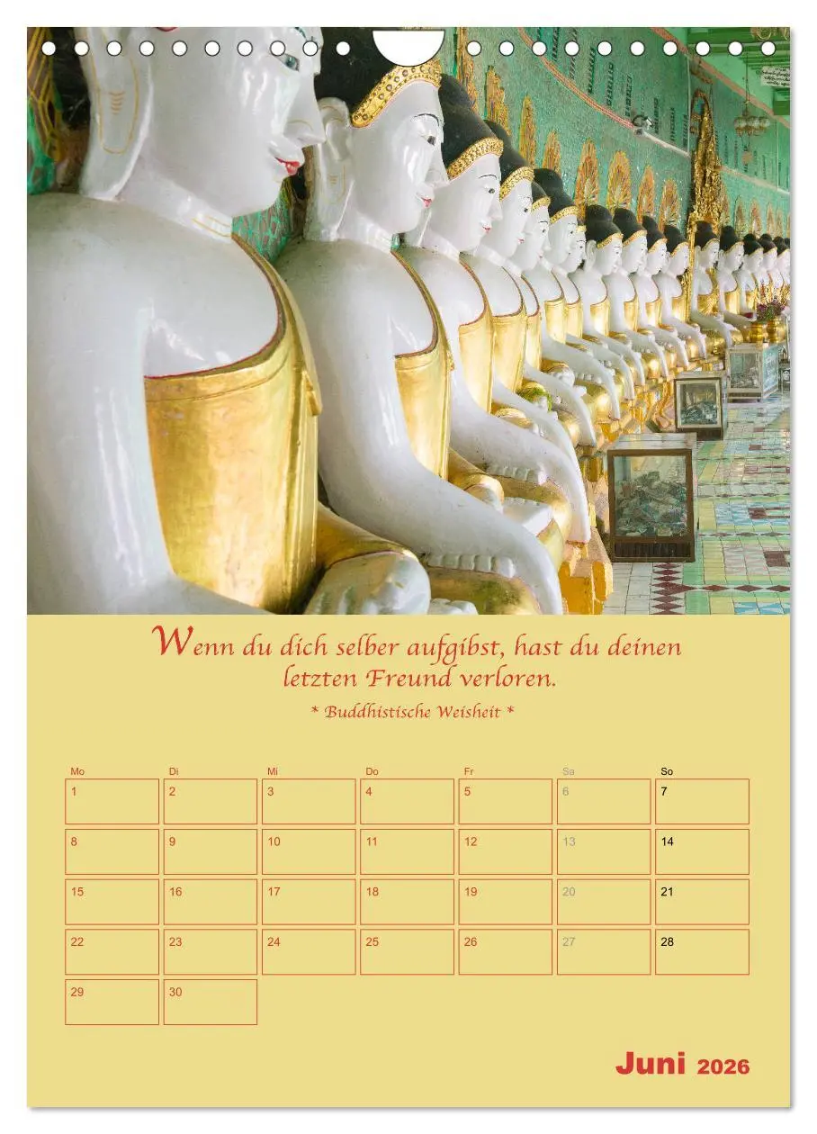Bild: 9783516367348 | BUDDHA IN GOLD - Mit buddhistischen Sprüchen (Wandkalender 2026 DIN...