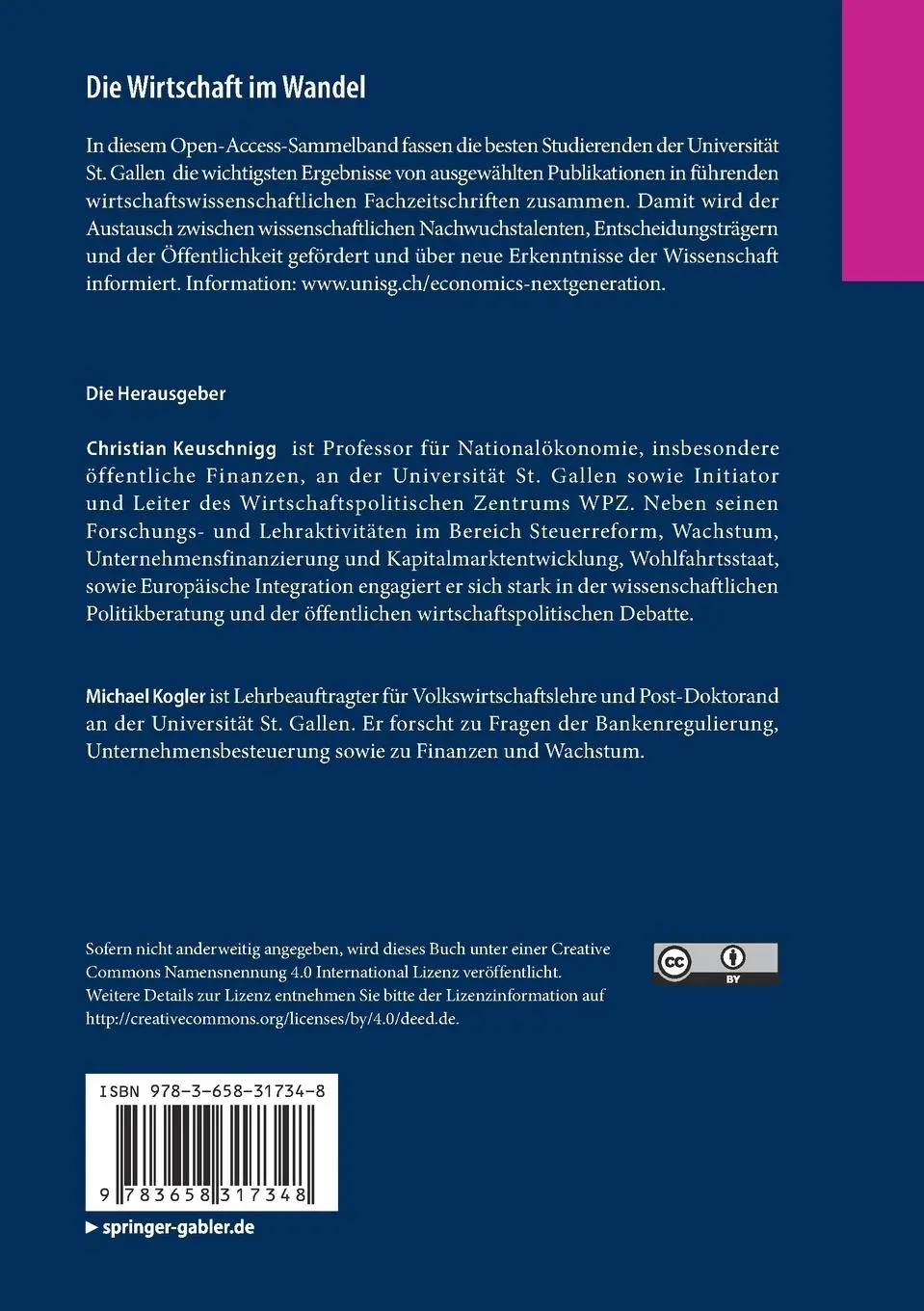 Rückseite: 9783658317348 | Die Wirtschaft im Wandel | Christian Keuschnigg (u. a.) | Taschenbuch