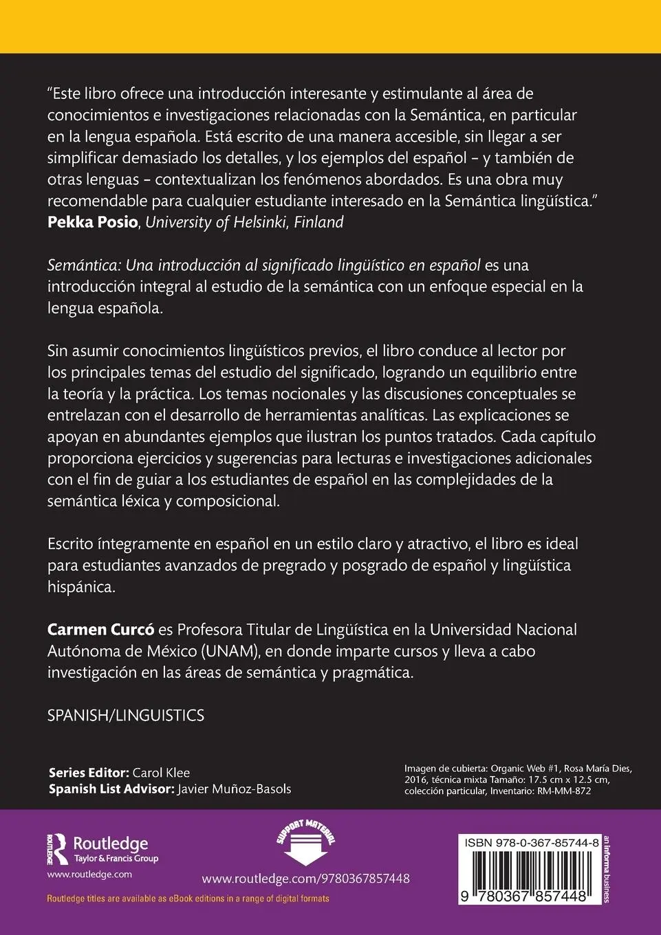 Rückseite: 9780367857448 | Semántica | Una introducción al significado lingüístico en español