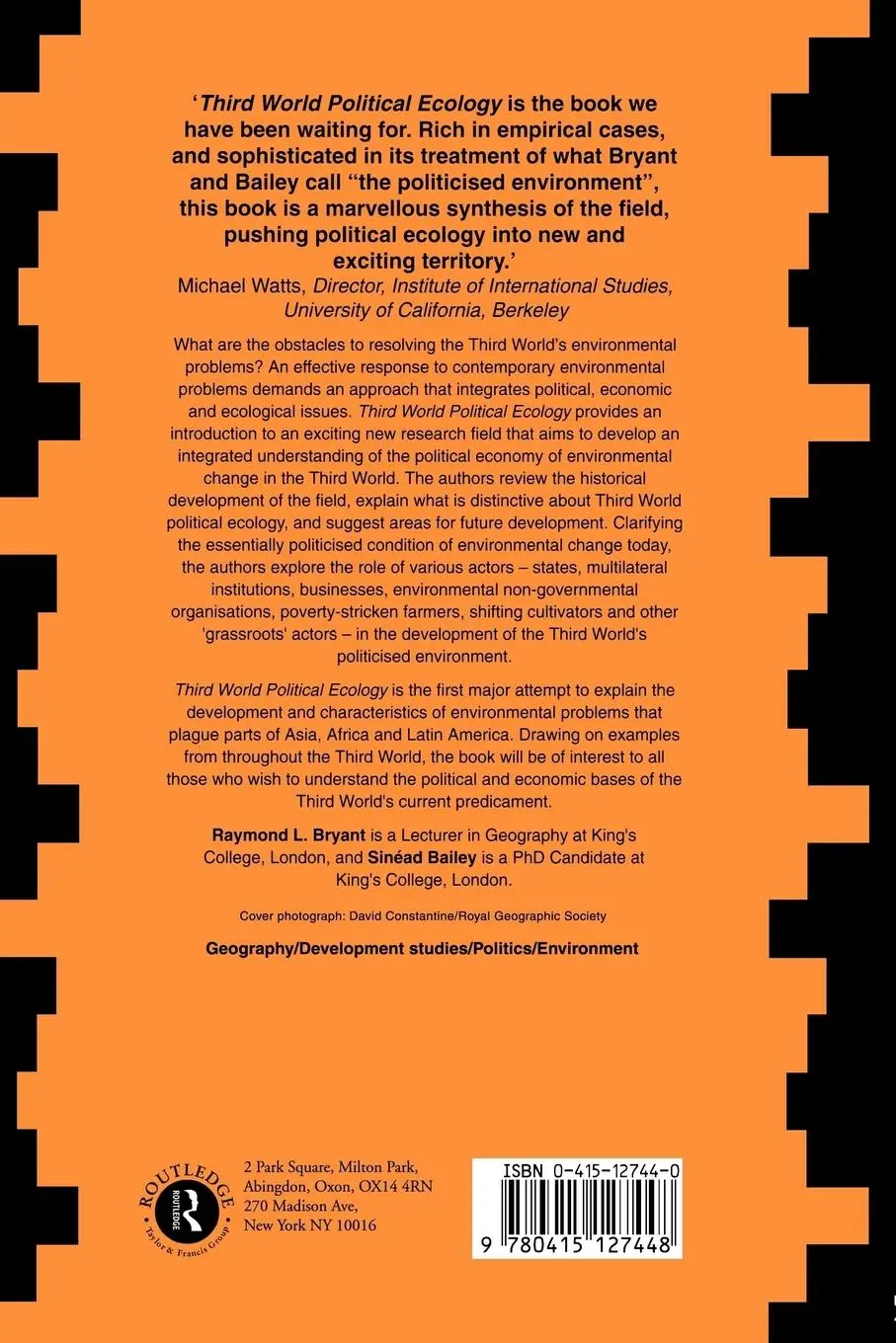 Rückseite: 9780415127448 | Third World Political Ecology | An Introduction | Bailey (u. a.)