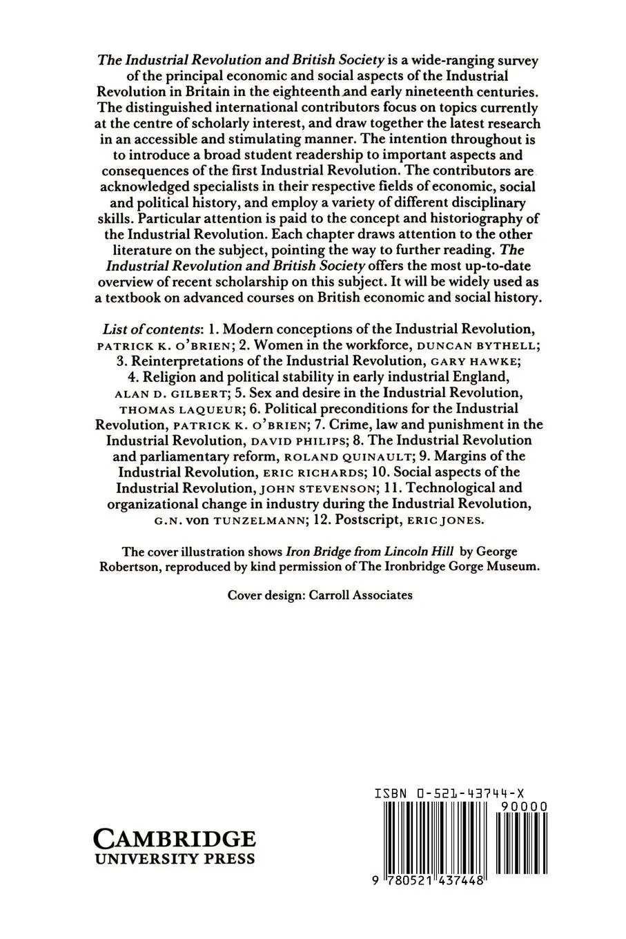 Rückseite: 9780521437448 | The Industrial Revolution and British Society | O'Brien Quinault