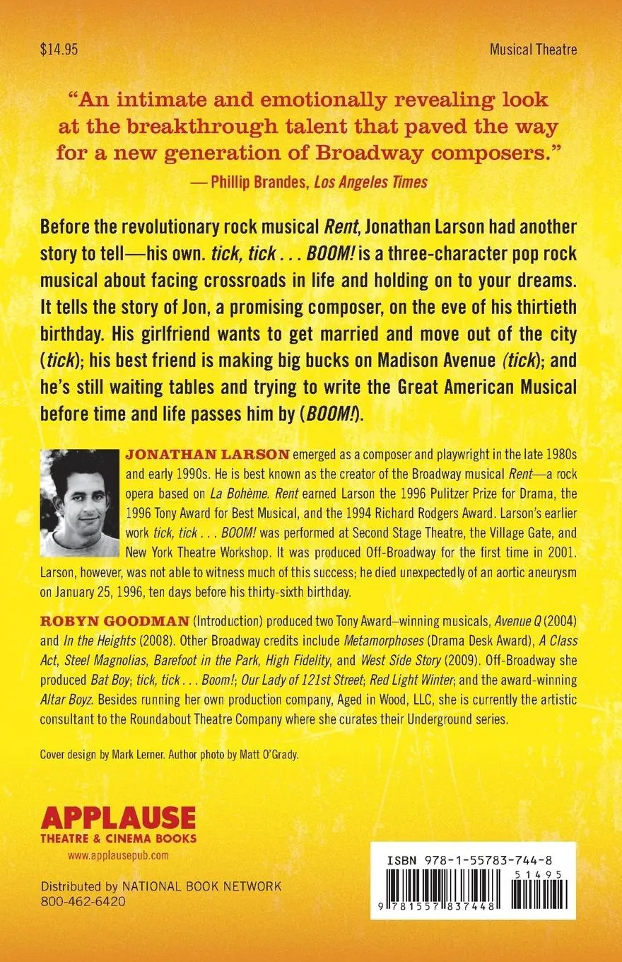 Rückseite: 9781557837448 | tick tick ... BOOM! | The Complete Book and Lyrics | Jonathan Larson