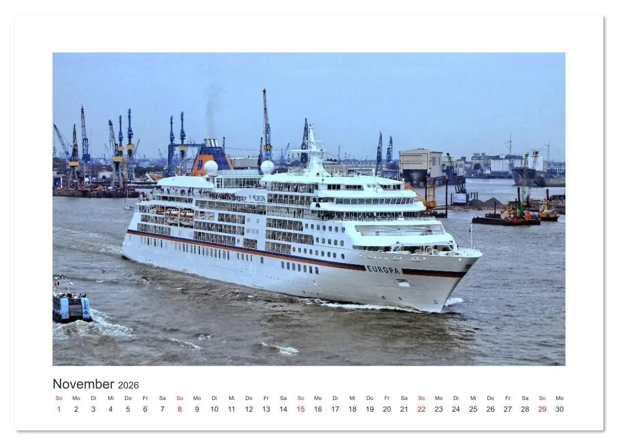 Bild: 9783516047448 | Kreuzfahrtschiffe Kurs Hamburg 2026 (Wandkalender 2026 DIN A4...