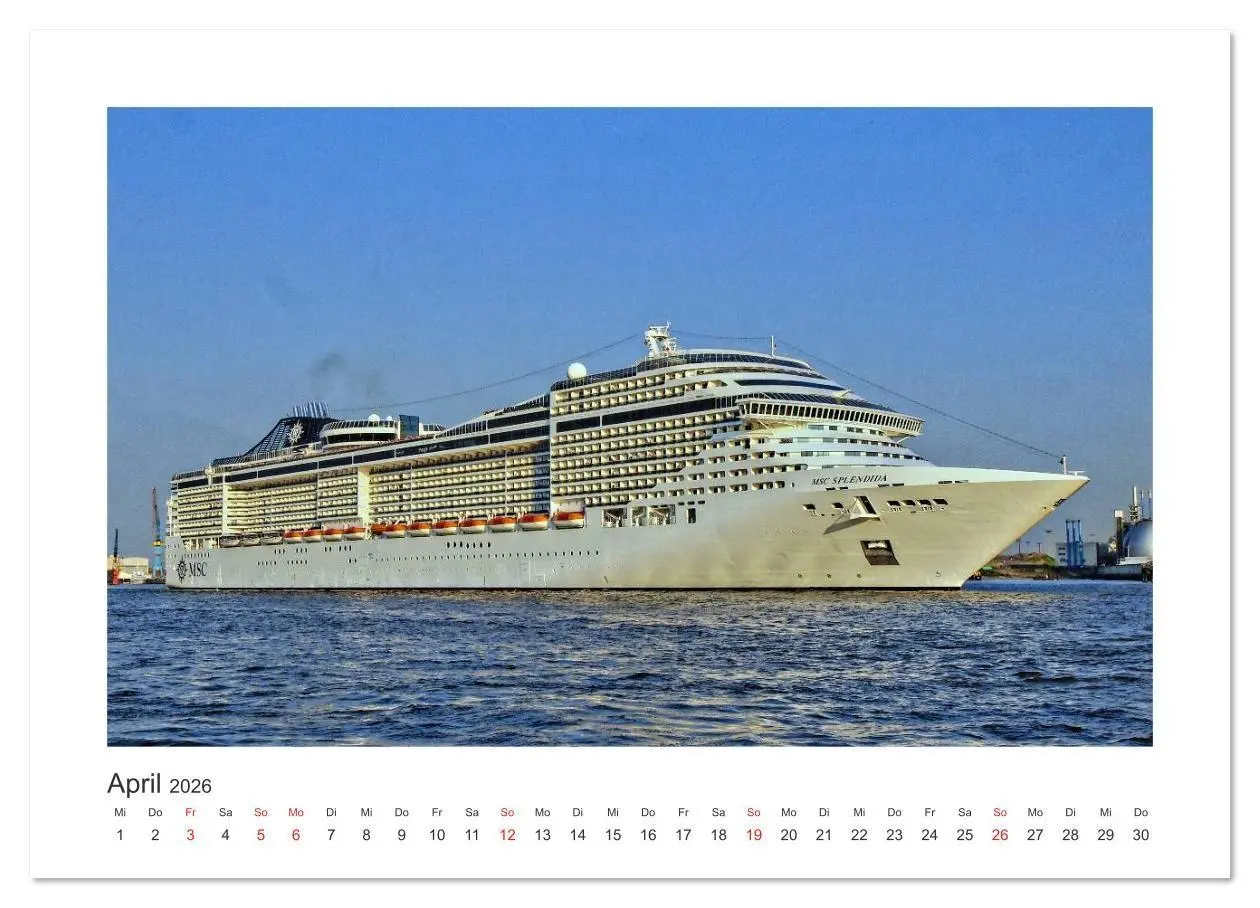 Bild: 9783516047448 | Kreuzfahrtschiffe Kurs Hamburg 2026 (Wandkalender 2026 DIN A4...