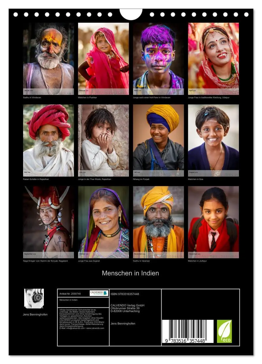 Bild: 9783516357448 | Menschen in Indien (Wandkalender 2026 DIN A4 hoch), CALVENDO...