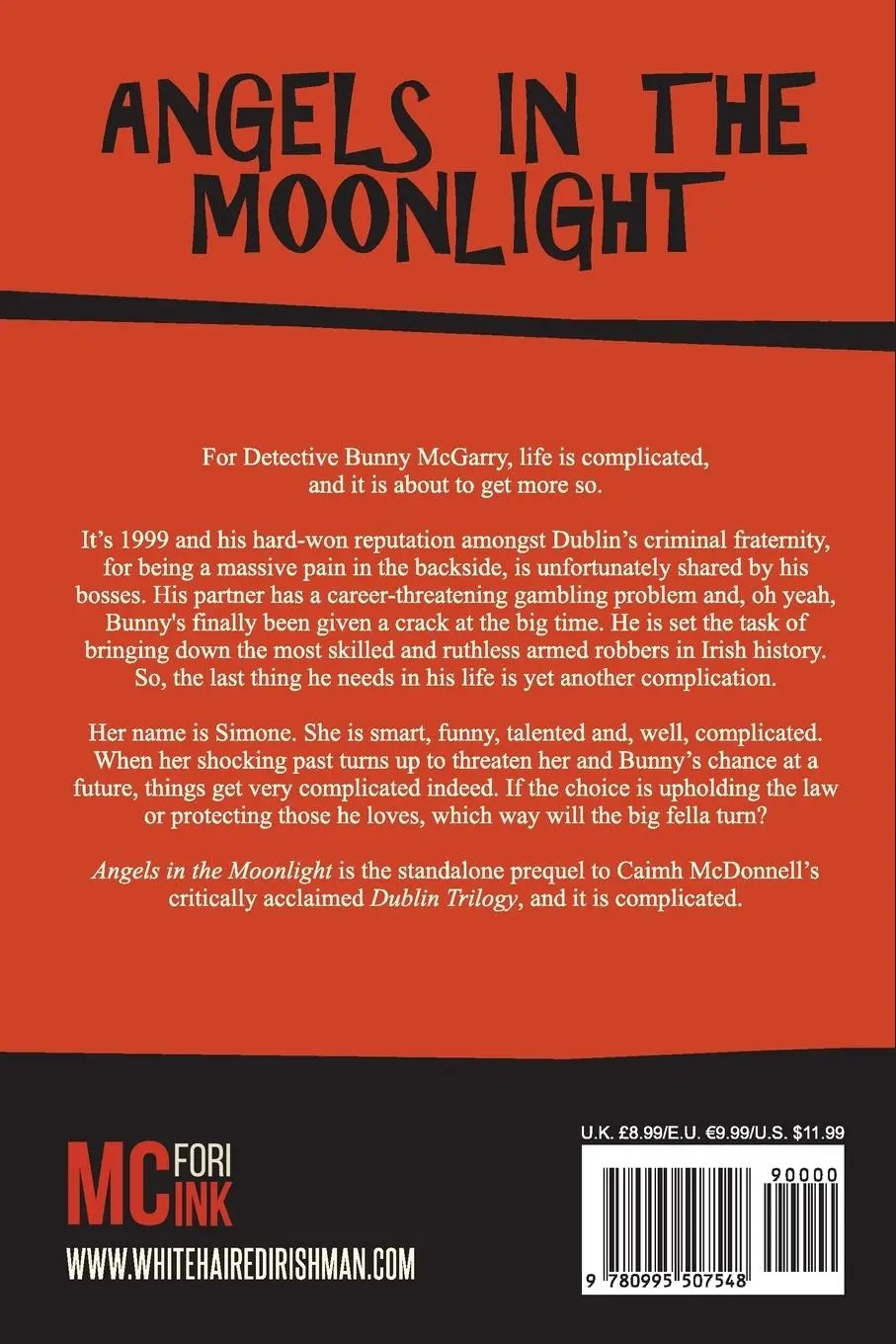 Rückseite: 9780995507548 | Angels in the Moonlight | A Prequel to the Dublin Trilogy | Mcdonnell