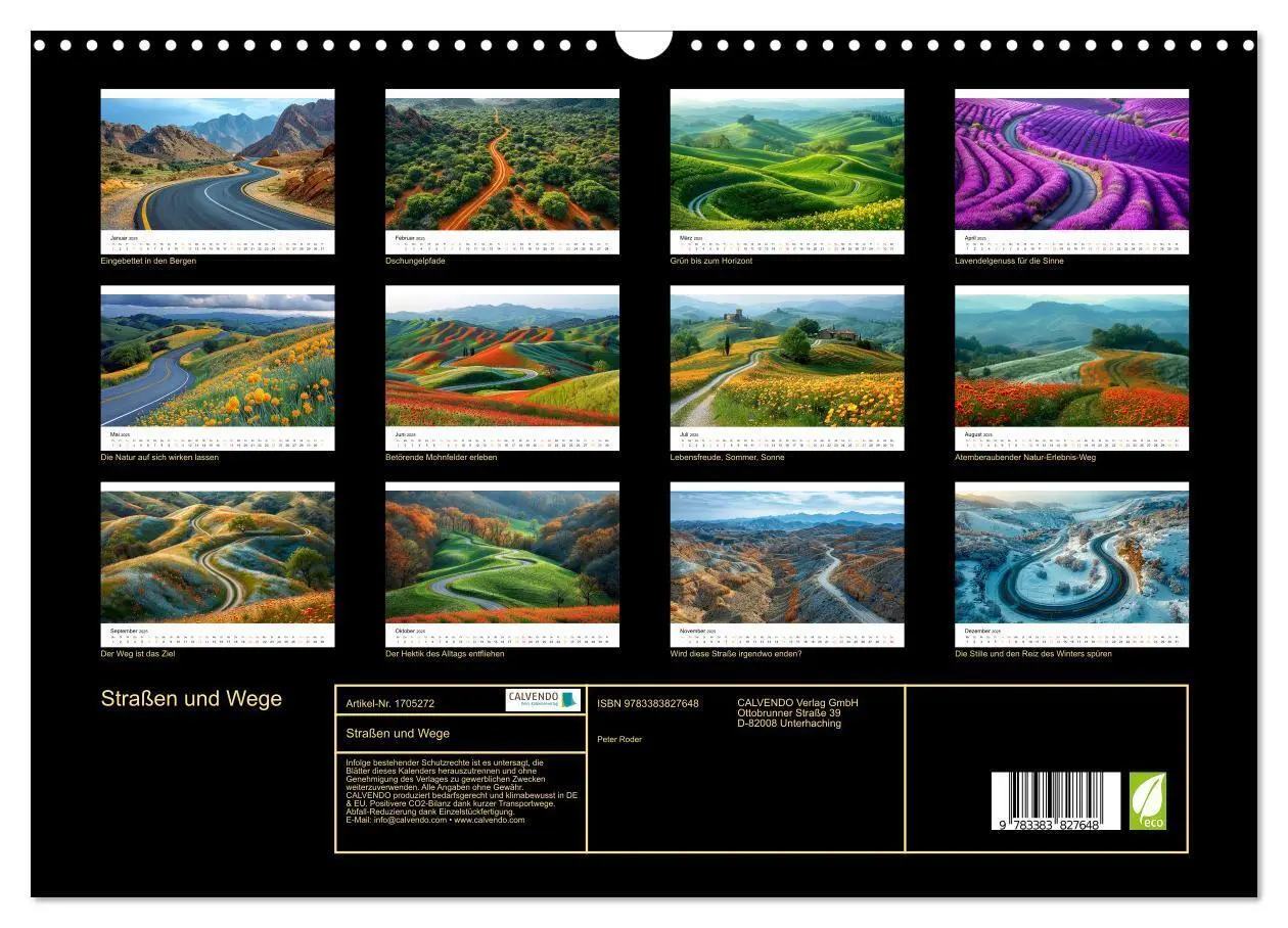 Bild: 9783383827648 | Straßen und Wege (Wandkalender 2025 DIN A3 quer), CALVENDO...