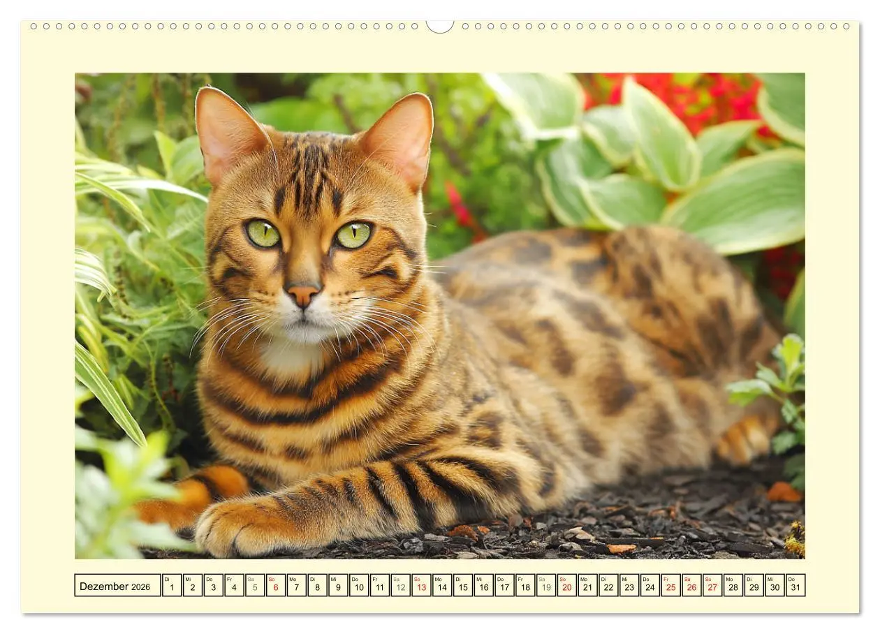 Bild: 9783516027648 | Bengalkatzen. Der elegante Mini-Leopard im Garten (Wandkalender...