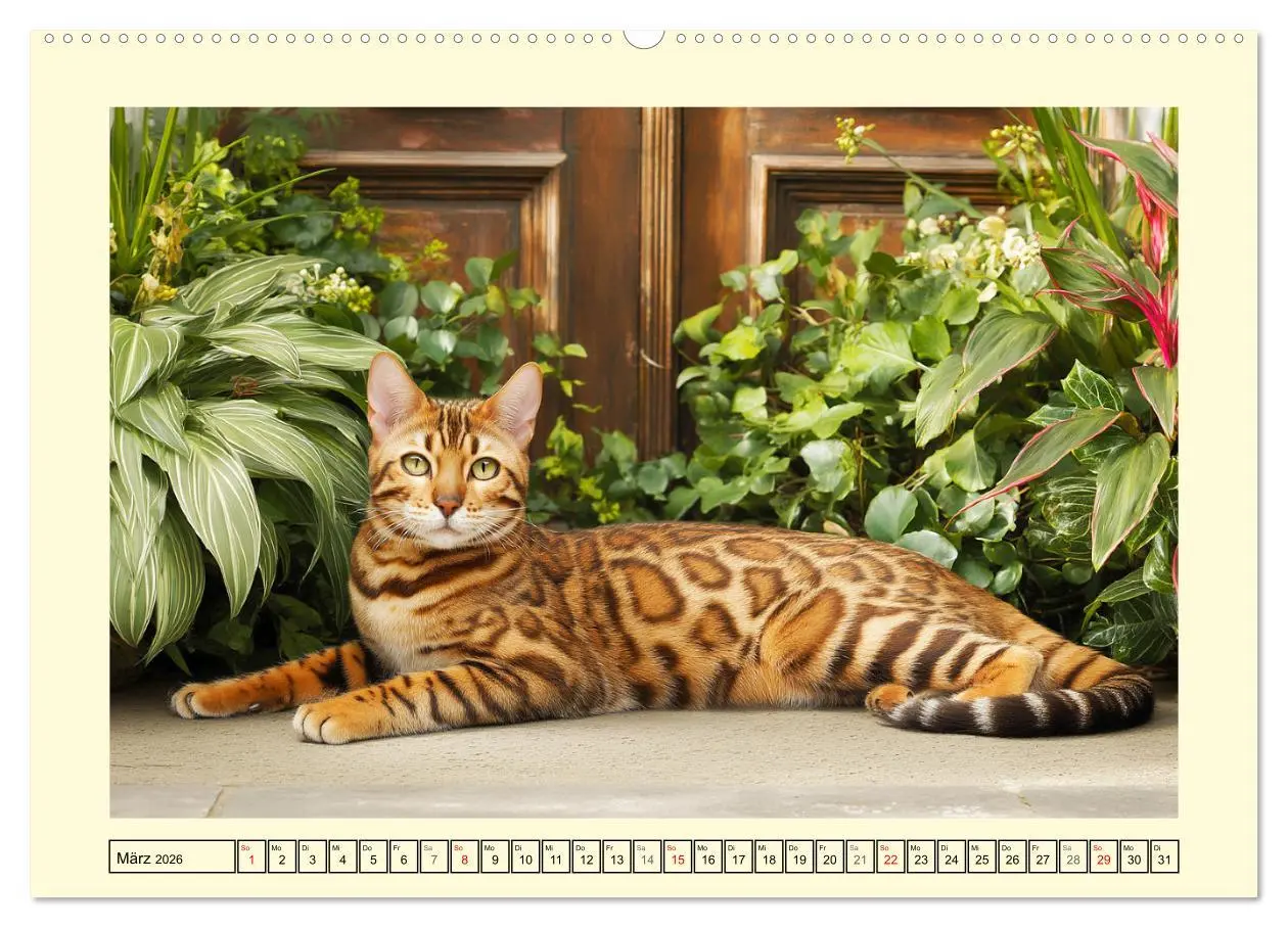 Bild: 9783516027648 | Bengalkatzen. Der elegante Mini-Leopard im Garten (Wandkalender...