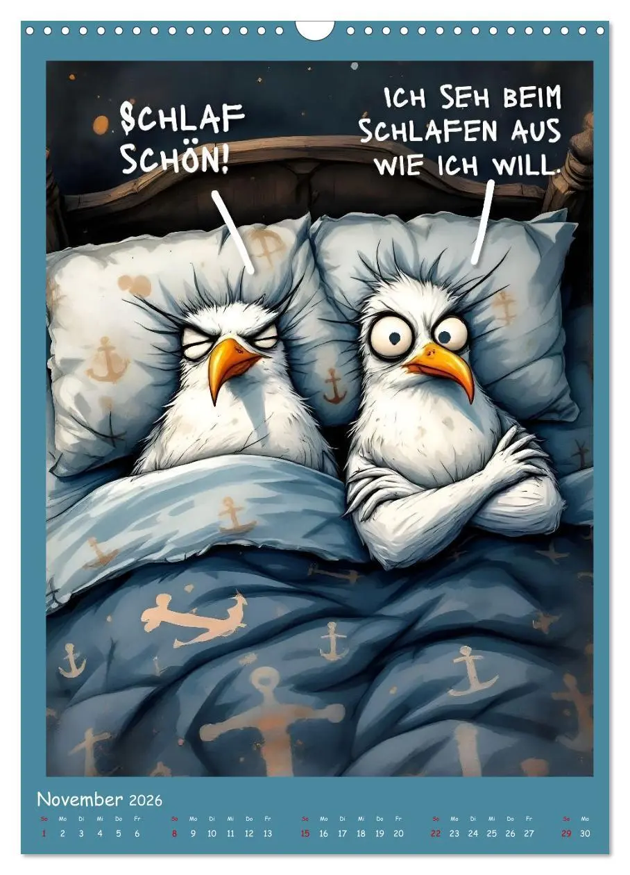 Bild: 9783516647648 | Böse Möwen (Wandkalender 2026 DIN A3 hoch), CALVENDO Monatskalender