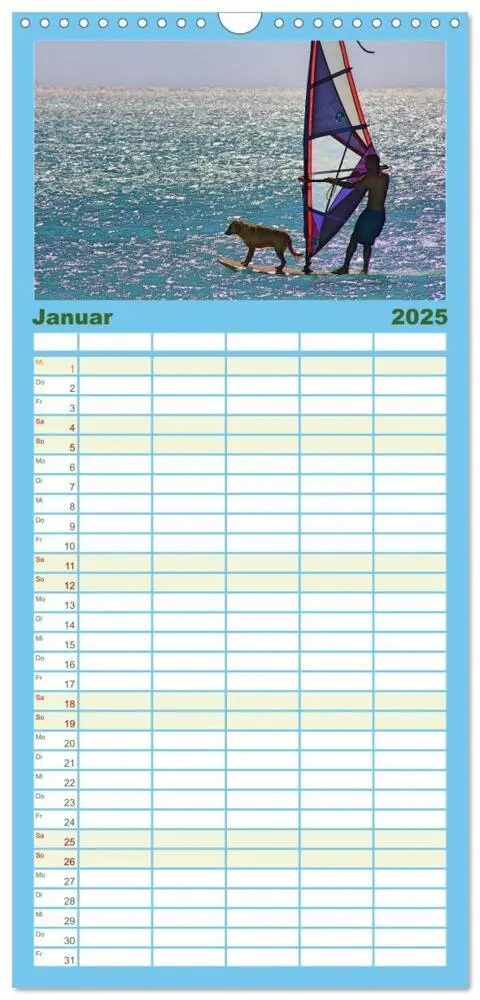 Bild: 9783457097748 | Familienplaner 2025 - Funsport Windsurfen mit 5 Spalten...