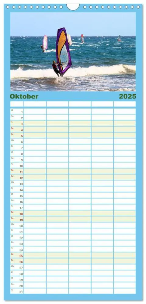 Bild: 9783457097748 | Familienplaner 2025 - Funsport Windsurfen mit 5 Spalten...