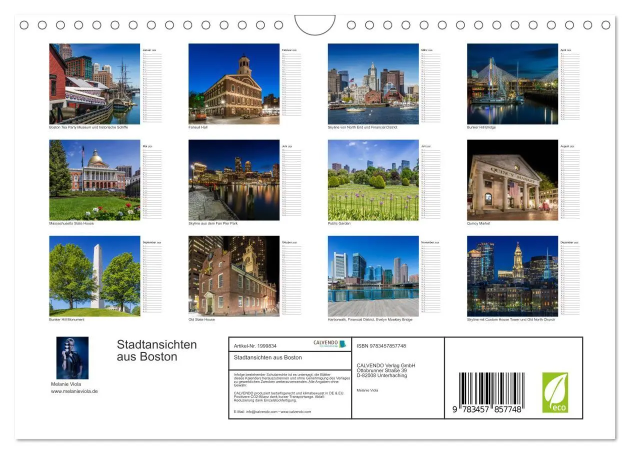 Bild: 9783457857748 | Stadtansichten aus Boston (Wandkalender 2026 DIN A4 quer), CALVENDO...