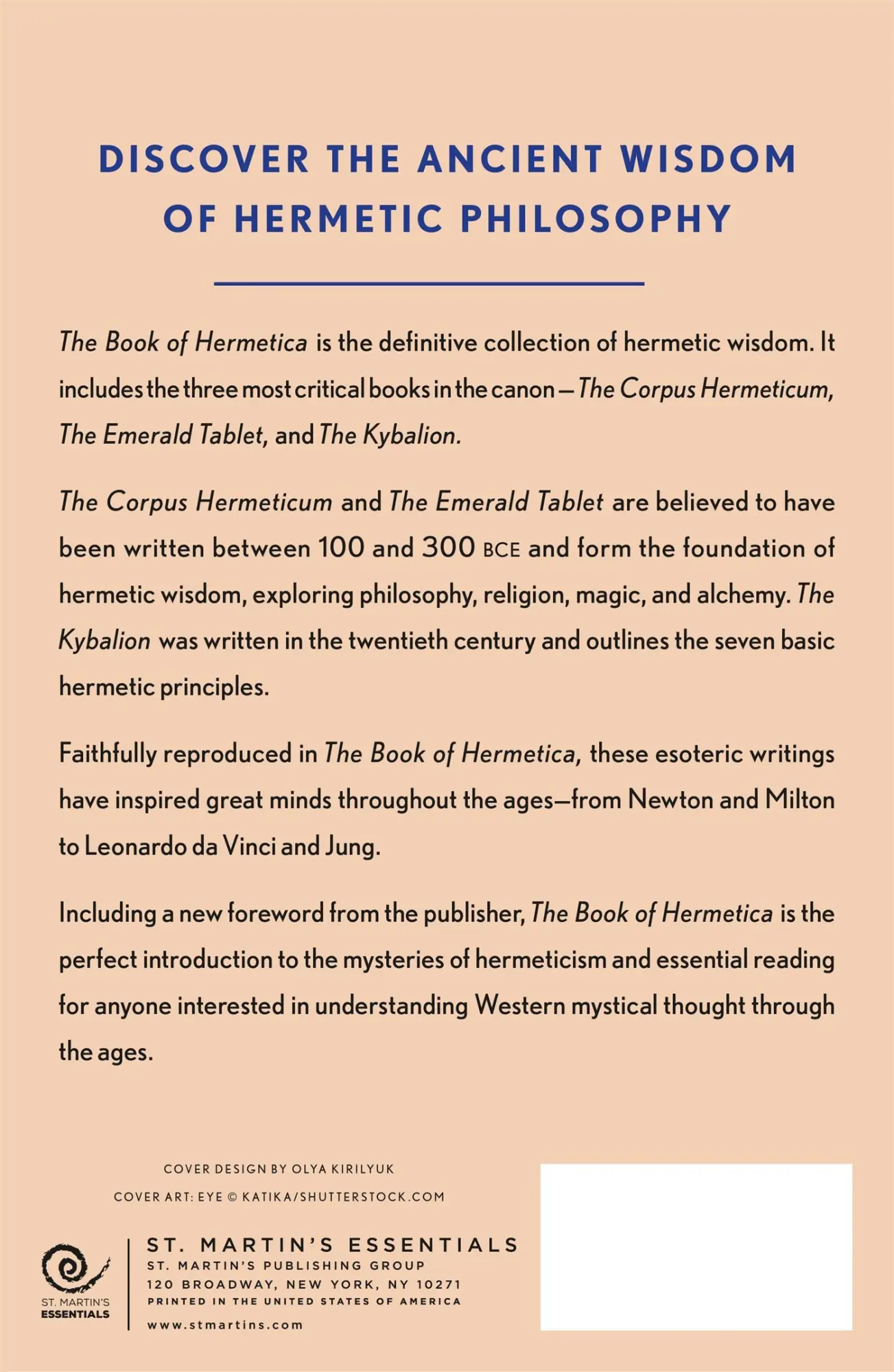 Rückseite: 9781250897848 | Book of Hermetica | Three Initiates | Taschenbuch | Essentials | 2024