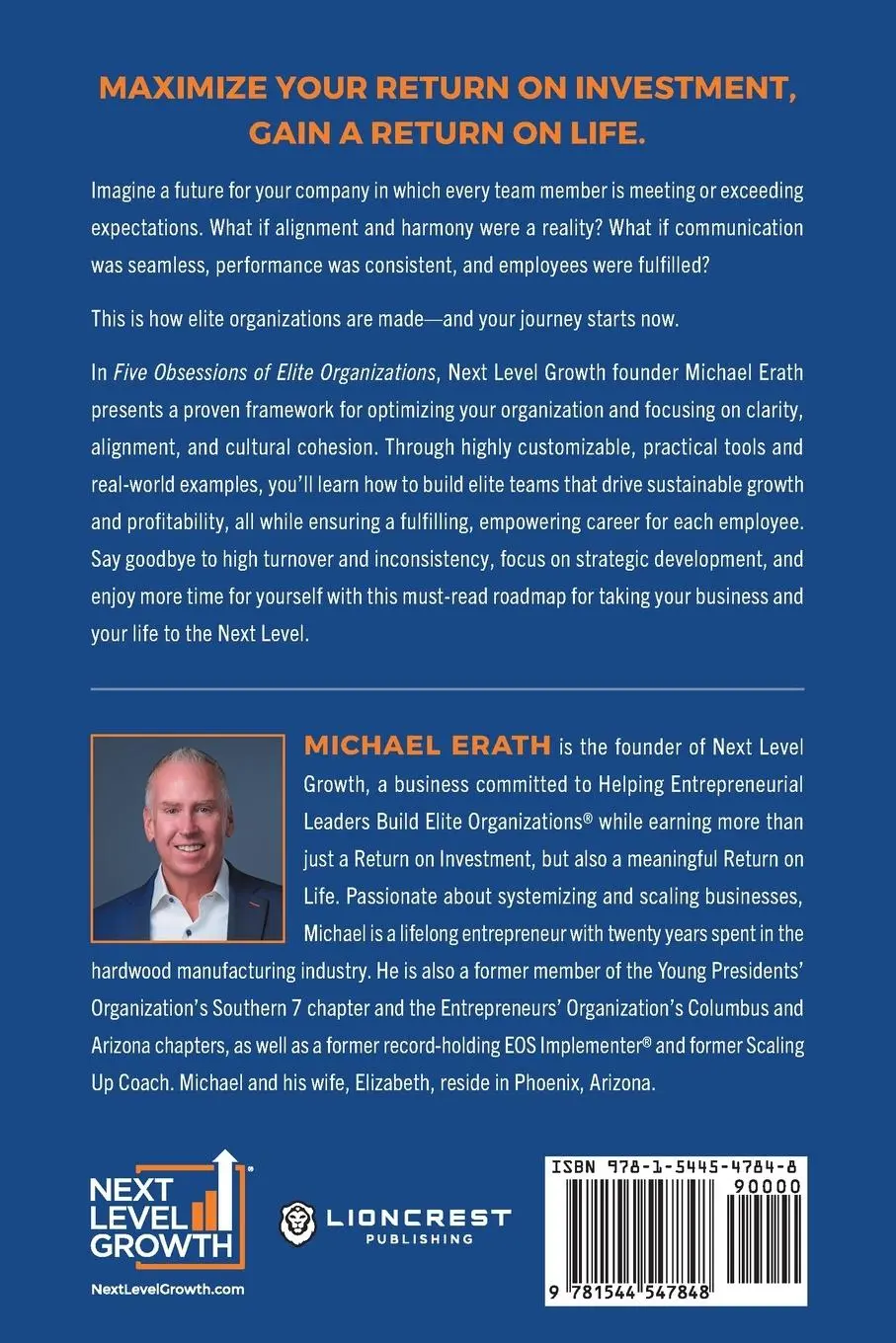Rückseite: 9781544547848 | Five Obsessions of Elite Organizations | Michael Erath | Taschenbuch
