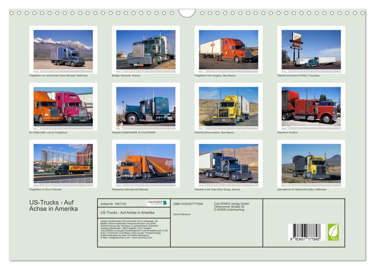 Bild: 9783457777848 | US-Trucks - Auf Achse in Amerika (Wandkalender 2026 DIN A3 quer),...