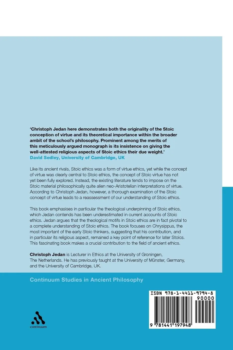 Rückseite: 9781441197948 | Stoic Virtues | Chrysippus and the Religious Character of Stoic Ethics
