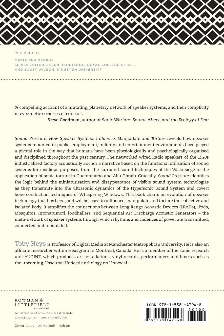 Rückseite: 9781538147948 | Sound Pressure | How Speaker Systems Influence, Manipulate and Torture