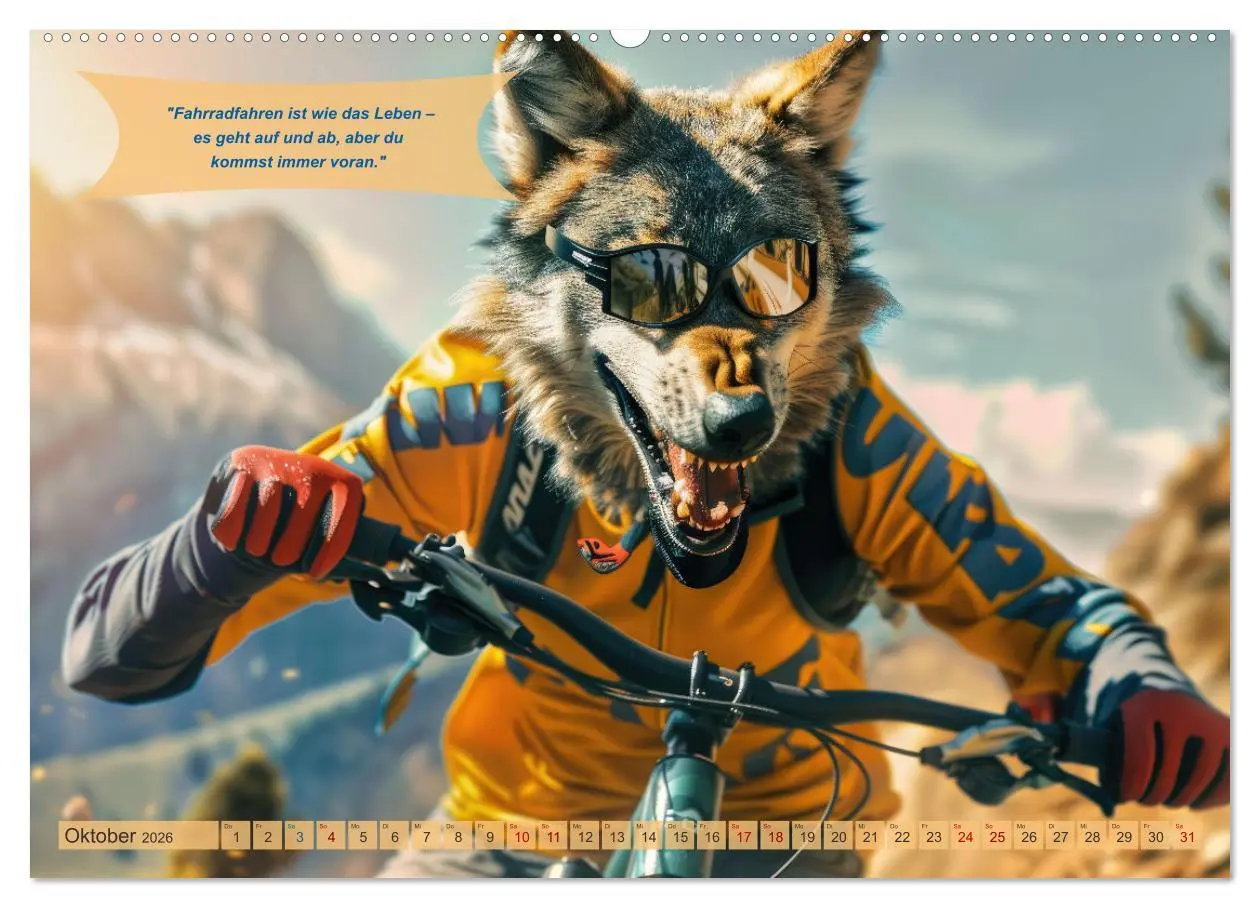 Bild: 9783457387948 | Der tierisch lustige Fahrradkalender (Wandkalender 2026 DIN A2...