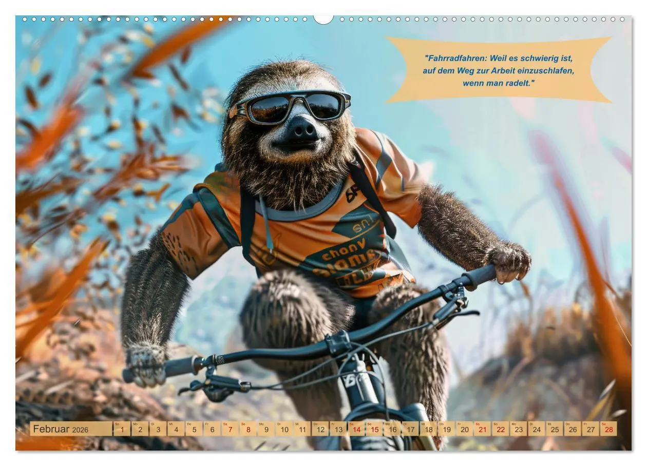 Bild: 9783457387948 | Der tierisch lustige Fahrradkalender (Wandkalender 2026 DIN A2...