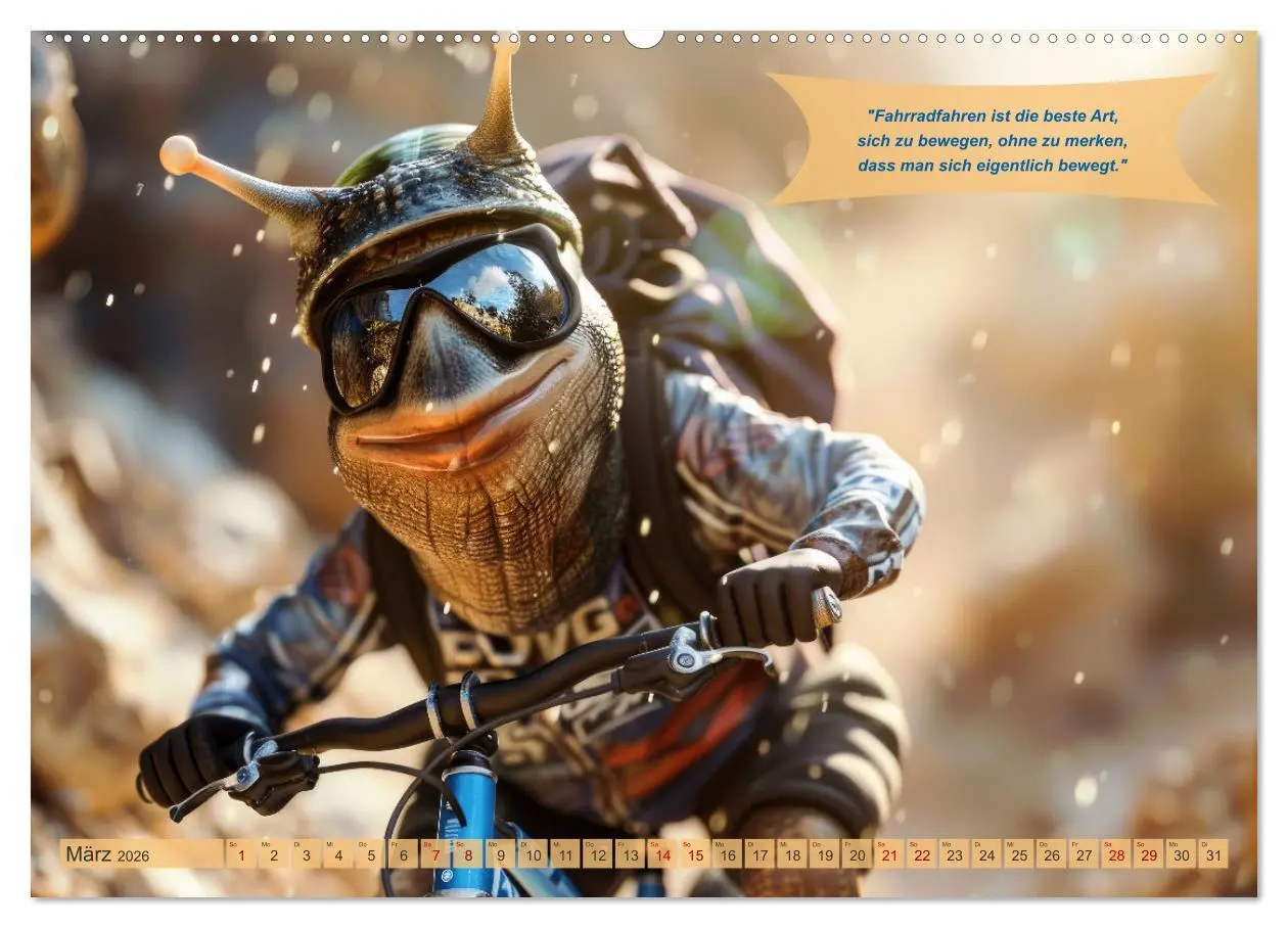 Bild: 9783457387948 | Der tierisch lustige Fahrradkalender (Wandkalender 2026 DIN A2...