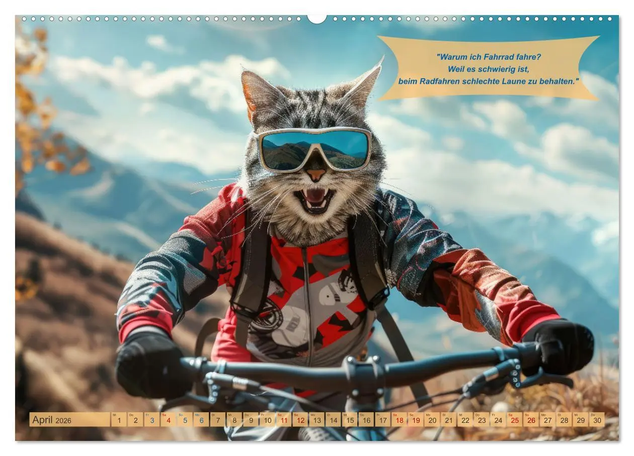 Bild: 9783457387948 | Der tierisch lustige Fahrradkalender (Wandkalender 2026 DIN A2...