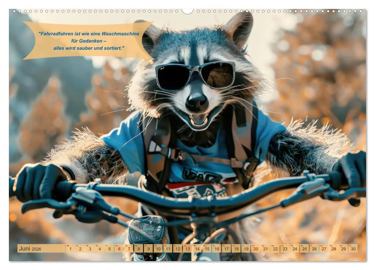 Bild: 9783457387948 | Der tierisch lustige Fahrradkalender (Wandkalender 2026 DIN A2...