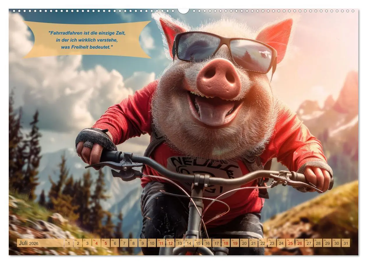 Bild: 9783457387948 | Der tierisch lustige Fahrradkalender (Wandkalender 2026 DIN A2...