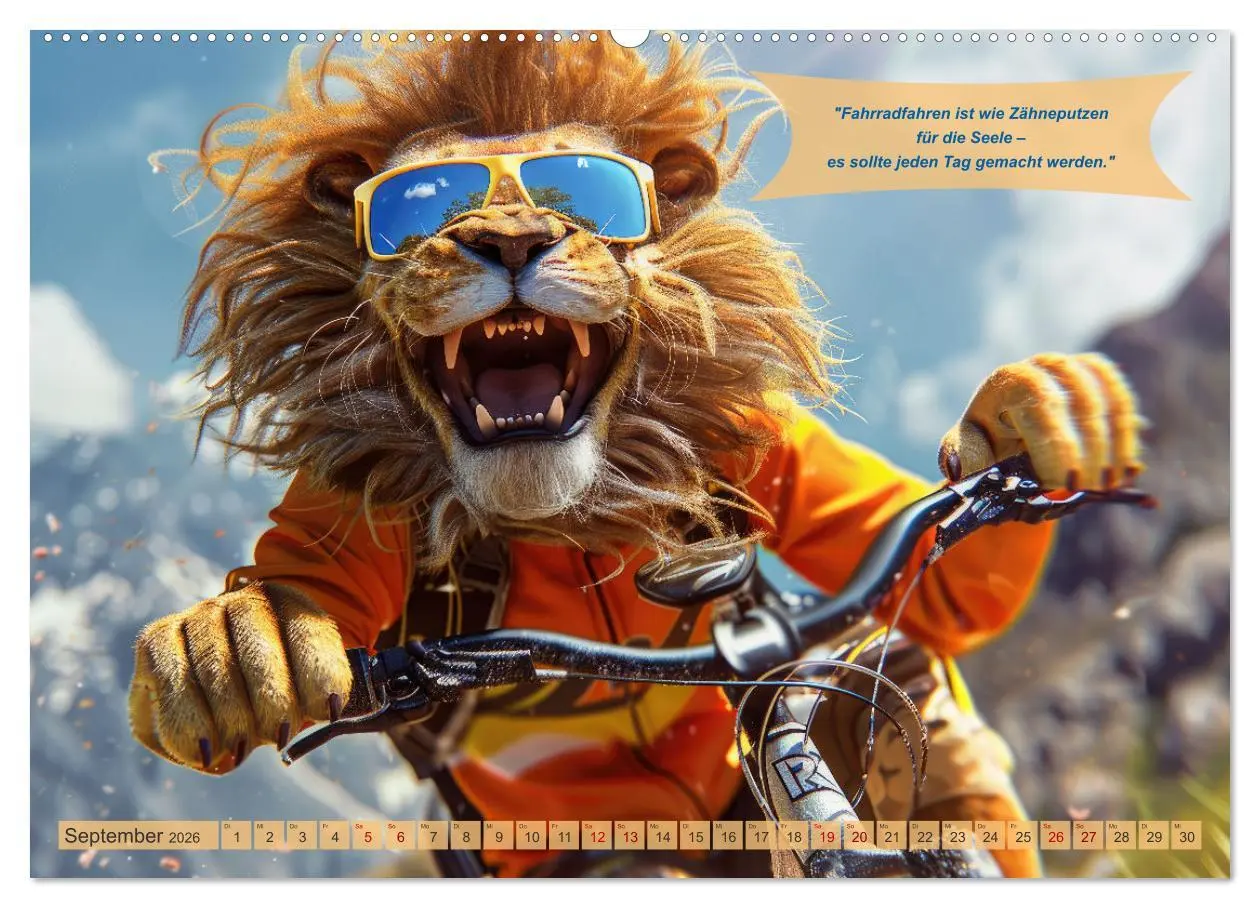 Bild: 9783457387948 | Der tierisch lustige Fahrradkalender (Wandkalender 2026 DIN A2...