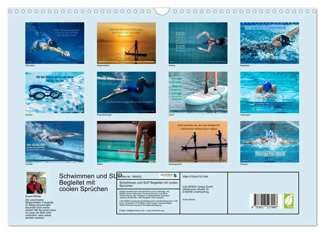 Bild: 9783457527948 | Schwimmen und SUP Begleitet mit coolen Sprüchen (Wandkalender 2026...