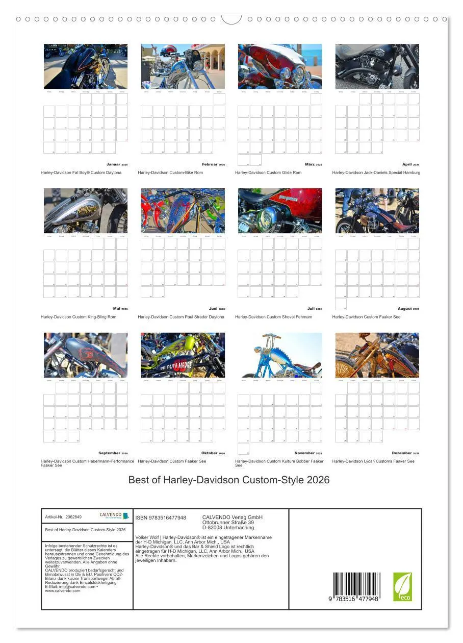 Bild: 9783516477948 | Best of Harley-Davidson Custom-Style 2026 (hochwertiger Premium...