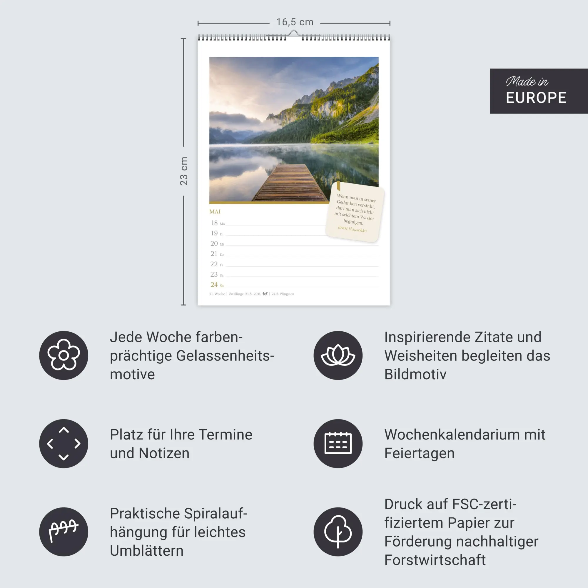 Bild: 9783840037948 | Momente der Achtsamkeit Wochenkalender 2026 - Wochenkalender mit...