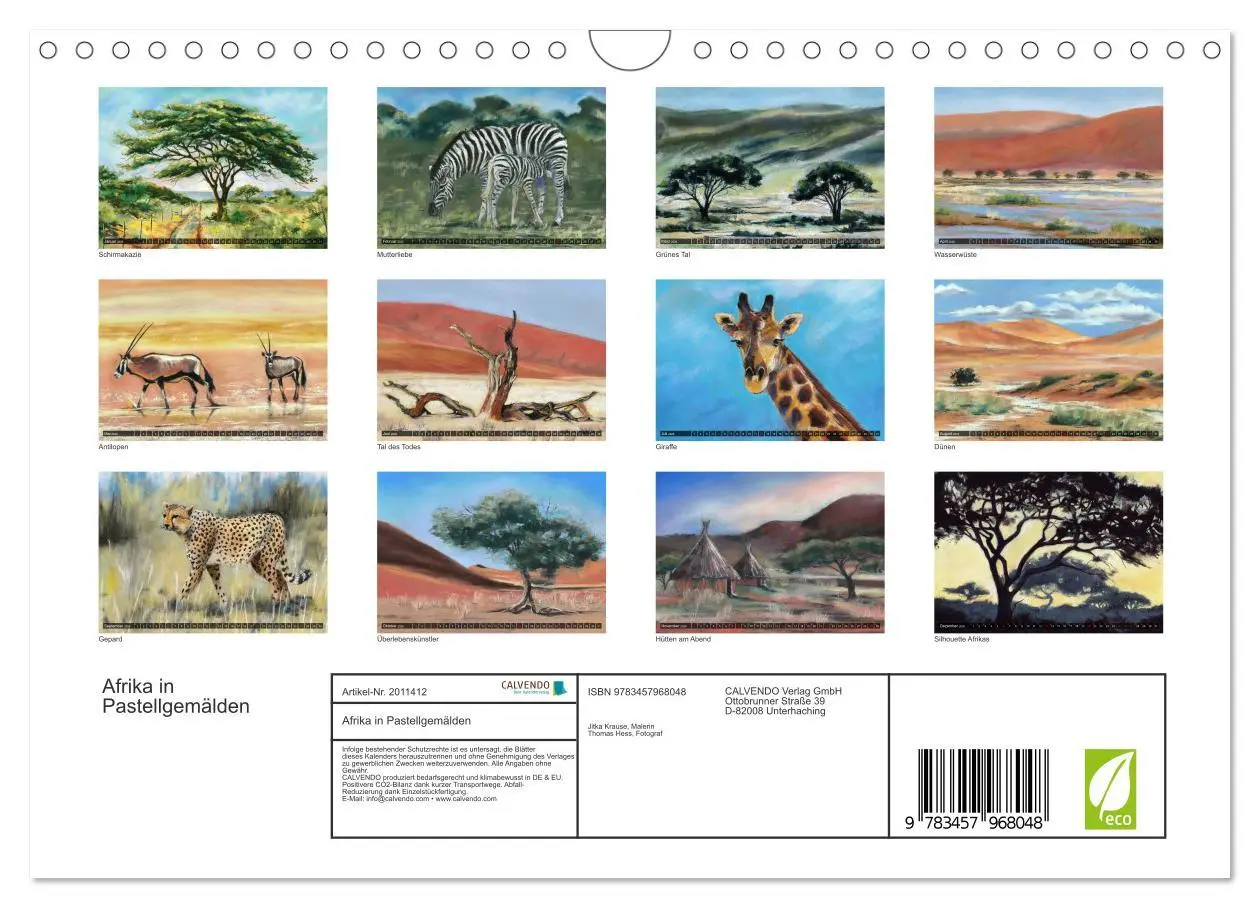 Bild: 9783457968048 | Afrika in Pastellgemälden (Wandkalender 2026 DIN A4 quer), CALVENDO...