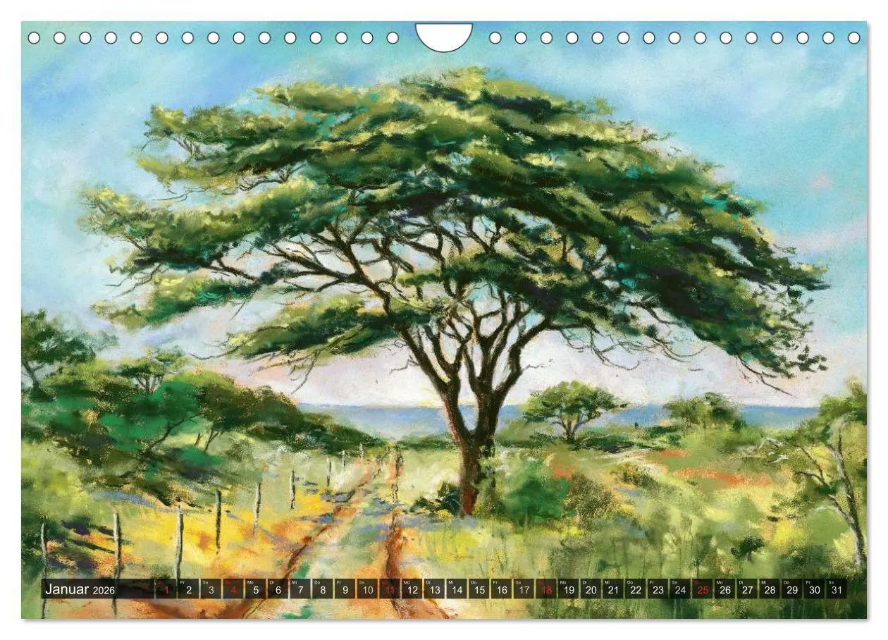 Bild: 9783457968048 | Afrika in Pastellgemälden (Wandkalender 2026 DIN A4 quer), CALVENDO...