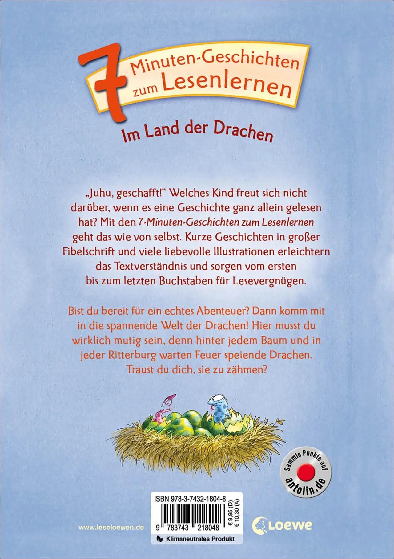Rückseite: 9783743218048 | 7-Minuten-Geschichten zum Lesenlernen - Im Land der Drachen | Buch