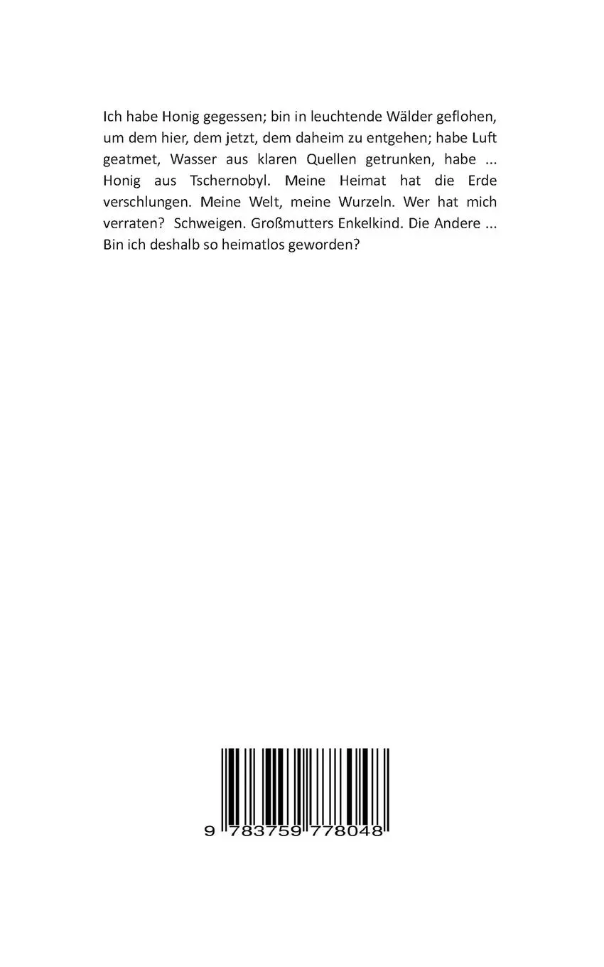 Rückseite: 9783759778048 | Die Andere | (Erzählung) | Alina Malinova | Taschenbuch | Paperback