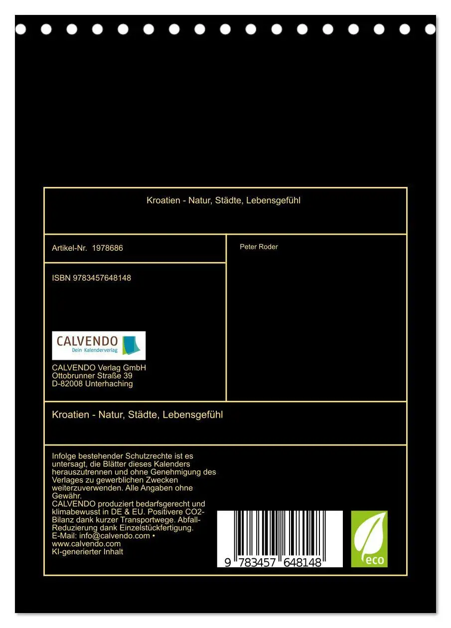 Bild: 9783457648148 | Kroatien - Natur, Städte, Lebensgefühl (Tischkalender 2026 DIN A5...
