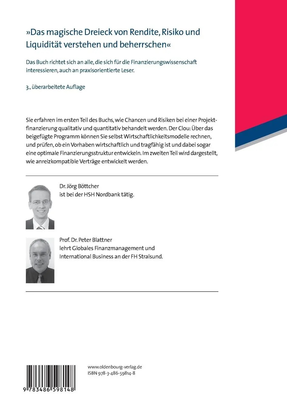 Rückseite: 9783486598148 | Projektfinanzierung | Risikomanagement und Finanzierung | Taschenbuch