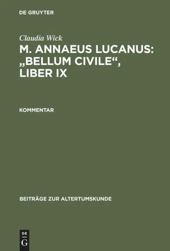 Cover: 9783598778148 | Kommentar | Claudia Wick | Buch | 448 S. | Deutsch | 2004
