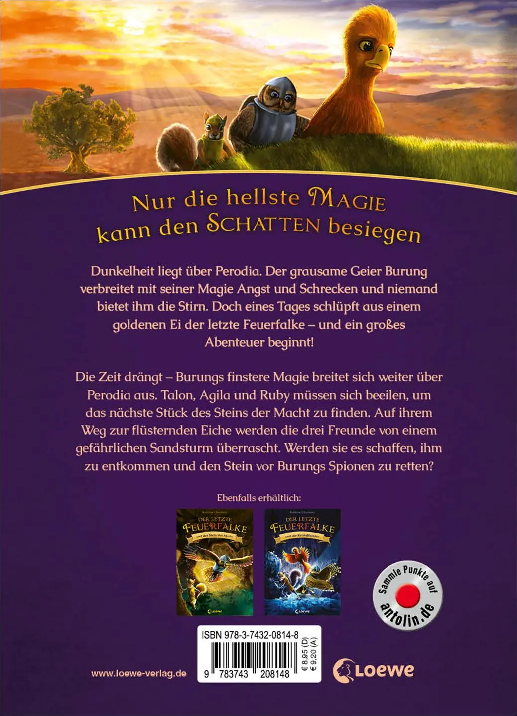 Rückseite: 9783743208148 | Der letzte Feuerfalke und die flüsternde Eiche (Band 3) | Charman