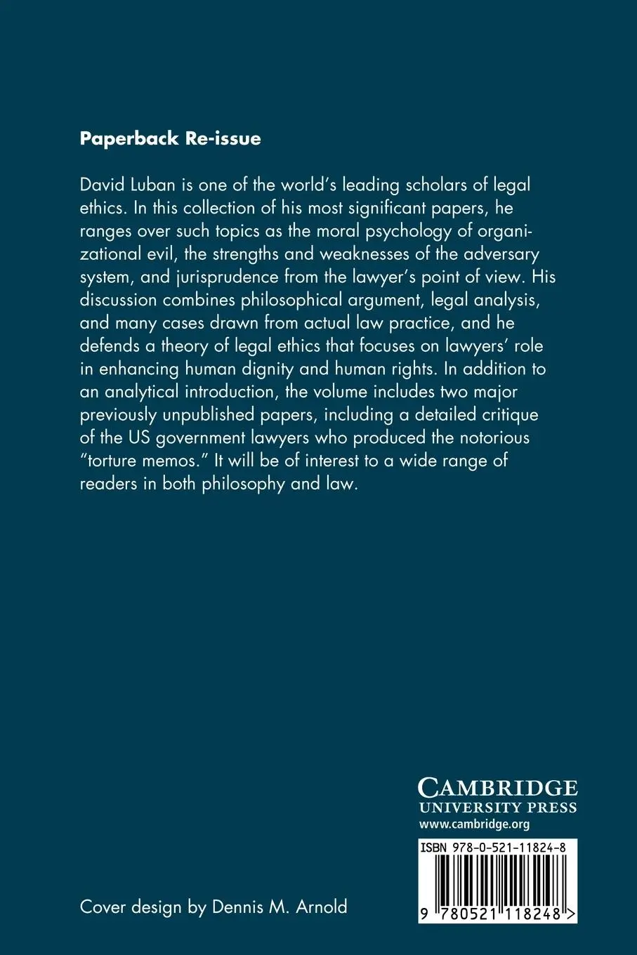 Rückseite: 9780521118248 | Legal Ethics and Human Dignity | David Luban | Taschenbuch | Englisch
