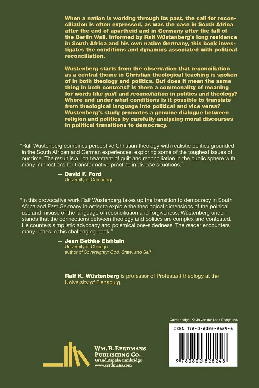 Rückseite: 9780802828248 | The Political Dimension of Reconciliation | Ralf K. Wüstenberg | Buch