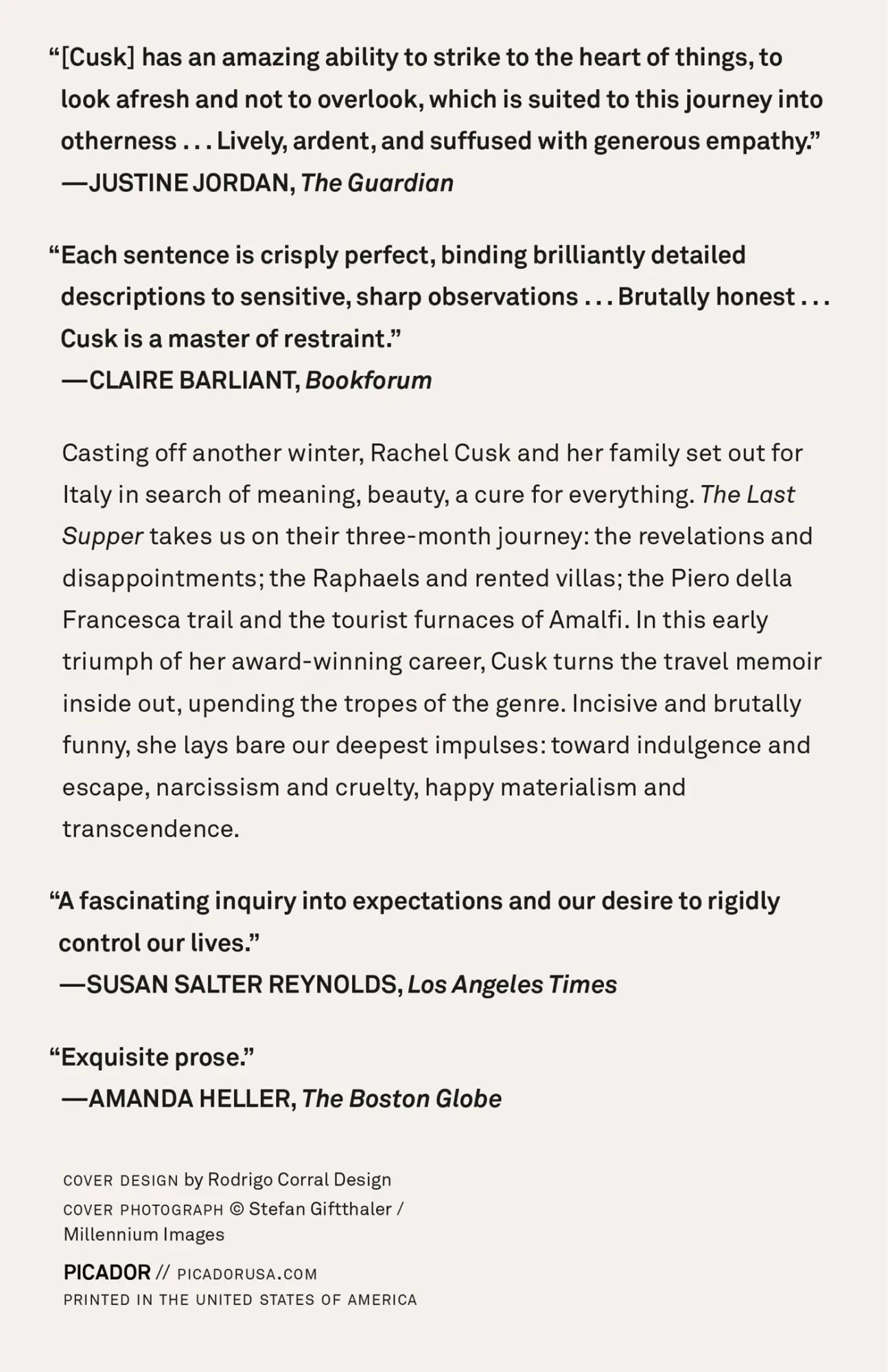 Rückseite: 9781250828248 | The Last Supper | A Summer in Italy | Rachel Cusk | Taschenbuch | 2022