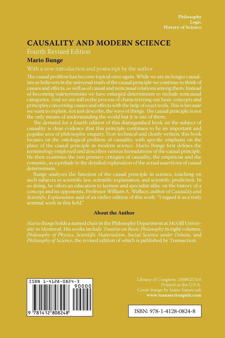 Rückseite: 9781412808248 | Causality and Modern Science | Milton Hindus | Taschenbuch | Englisch