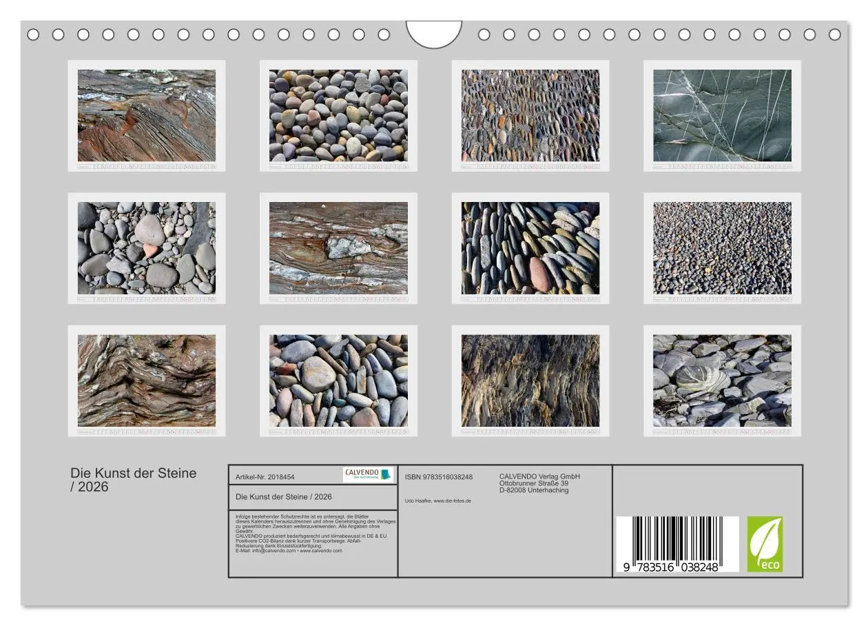 Bild: 9783516038248 | Die Kunst der Steine / 2026 (Wandkalender 2026 DIN A4 quer),...