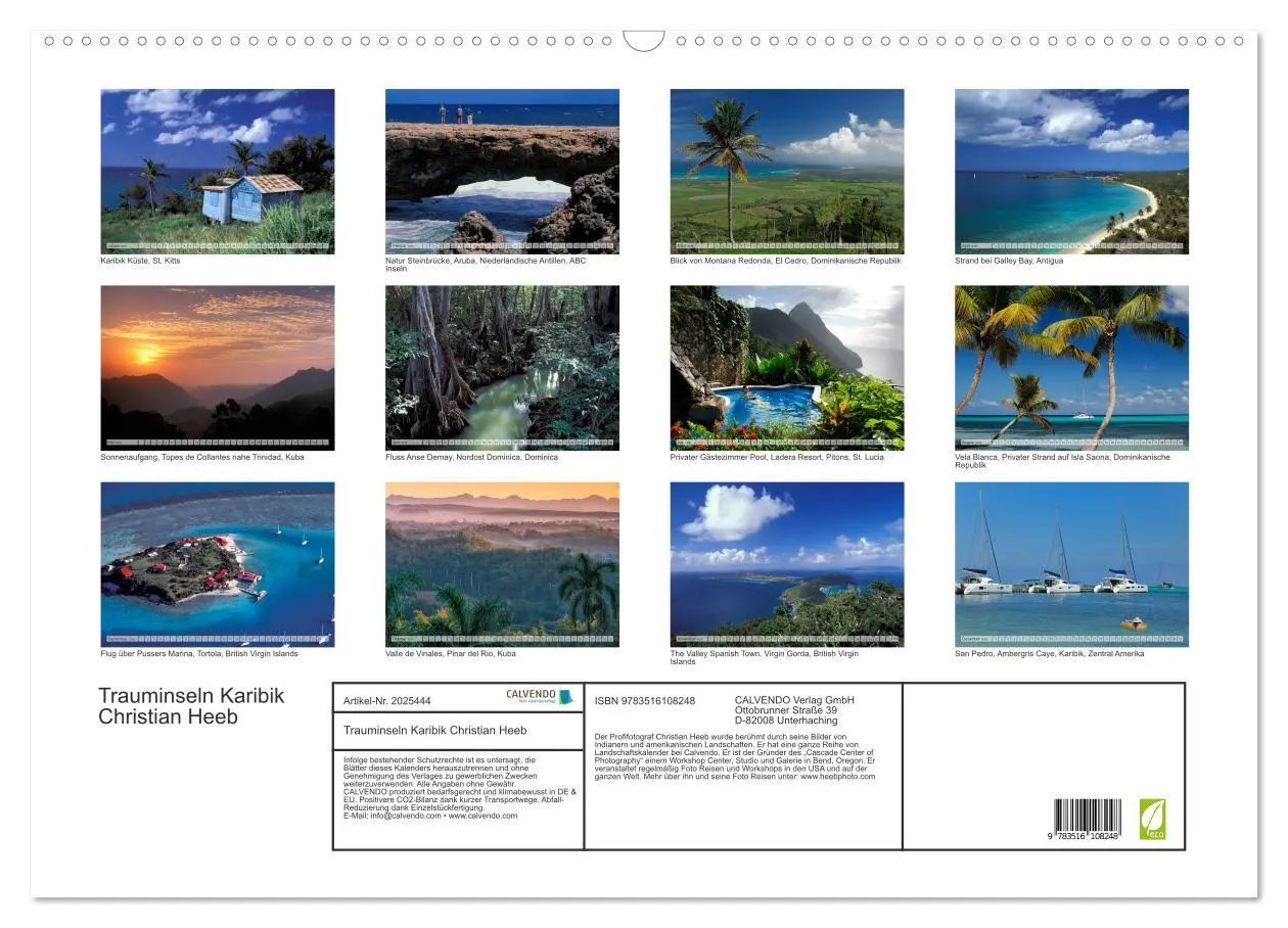 Bild: 9783516108248 | Trauminseln Karibik Christian Heeb (Wandkalender 2026 DIN A2 quer),...