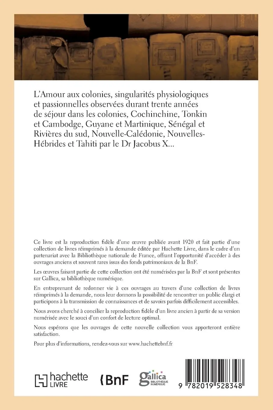 Rückseite: 9782019528348 | L'Amour Aux Colonies, Singularités Physiologiques Et Passionnelles...