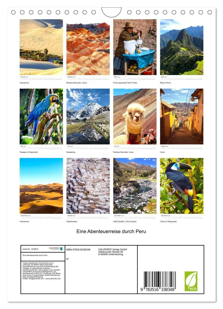 Bild: 9783516338348 | Eine Abenteuerreise durch Peru (Wandkalender 2026 DIN A4 hoch),...